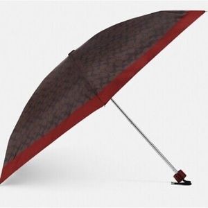 COACH CHESTNUT RED SIGNATURE MINI UMBRELLA
